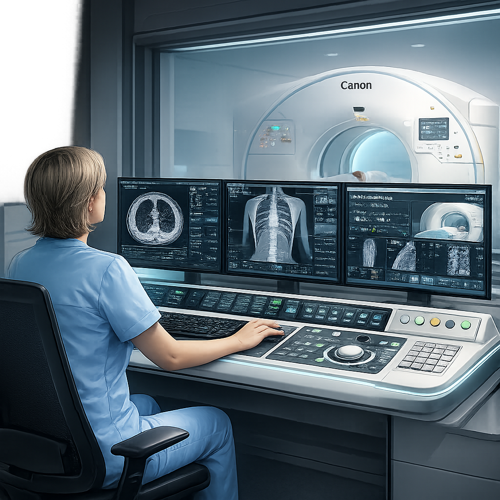 radiologista analizando exame de raios-x